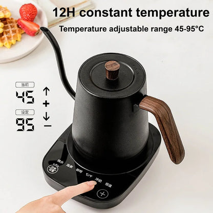 110V/220V Electric Kettle Temperature Control Teapot 304 Stainless Steel Long Mouth Gooseneck Coffee Auto Keep Warm 800ml