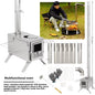 MOUNTAINHIKER Wood-burning Stove Outdoor Camping Firewood Burner Stainless Steel Foldable Tent Heater with Tent Patio Fireplace