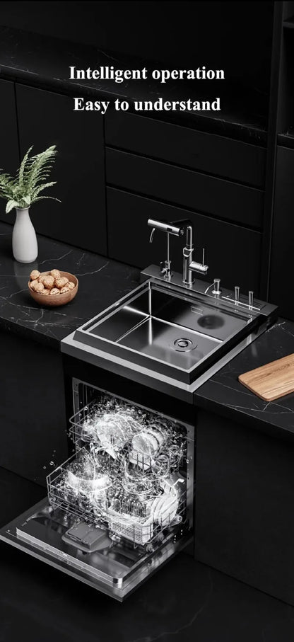Dishwasher,Integrated Sink All-in-one,Kitchen Sink,Automatic Cleaning,Smart Home Appliance,Space-saving Efficient Dishwasher