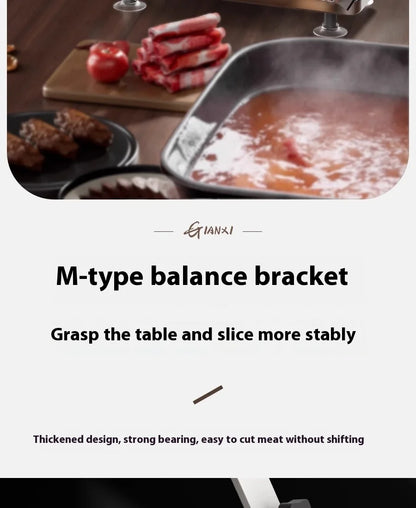 GIANXI Mutton Roll Slicer Machine Stainless Steel Meat Slicer Beef Thin Slice Frozen Meat Household Barbecue Hot Pot Cooking
