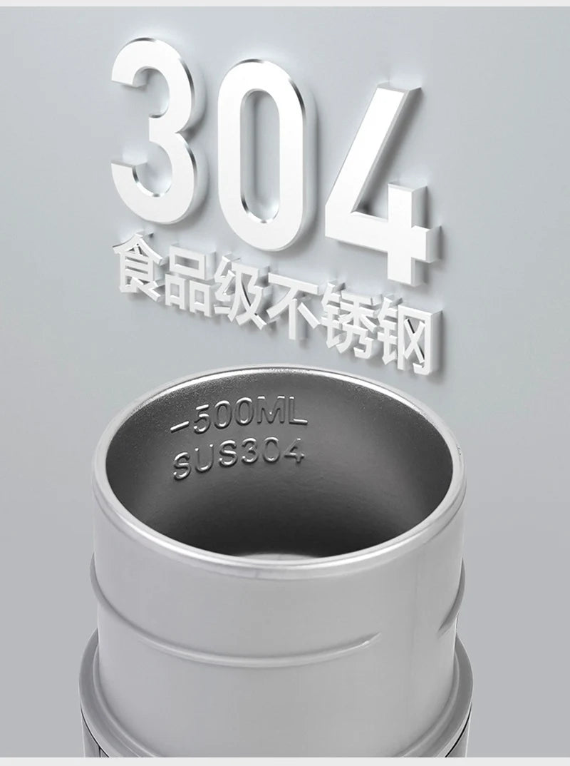 LED Digital Display Electric Heating Bottle Boil Water Mini Heated Kettle Car 12V 24V Travel 4 Gear Thermostatic Keep Warm Cup