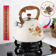 3L Color-Changing Flower Whistling Kettle, Stainless Steel Visual Alert When Water Boils, for Induction & Gas