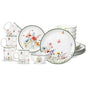 16 Pcs Wildflower Ceramic Dinnerware Set for 4 Guest Floral Dish Set Spring Butterfly Dinner Plates Salad Plates Bowl Mug Kitche