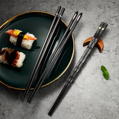 Modern Alloy Chopsticks Set of 8,Non-Slip Tips & Dishwasher Safe, Healthy Alternative to Wood,Upgraded Kitchen Dining Essentials