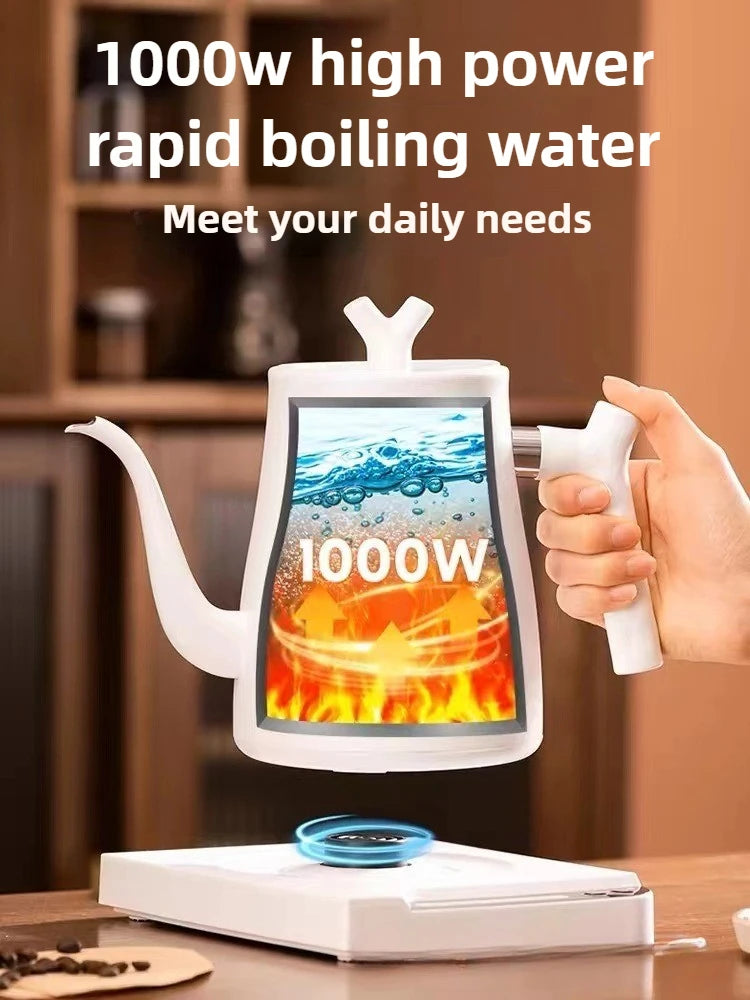 1L Gooseneck Electric Kettle, Auto-Thermostatic Pour-Over Coffee&Tea Water Heater & 7-Temp Control (45-100°C) for Home/Hotel Use