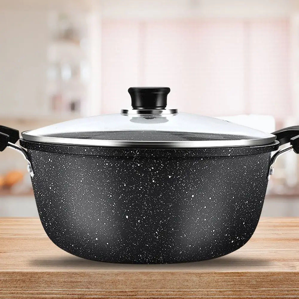 Maifan Stone Soup Pot Universal Two Ears Non-stick Kitchen Cooking with Lid Household Saucepan Stock Gas Induction Cooker