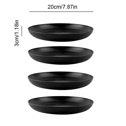 4/16Pcs Grey Straw Cutlery Set Dishes Bowls Disk Water Cup Tableware Plastic Unbreakable Polypropylene Kitchen Dinnerware