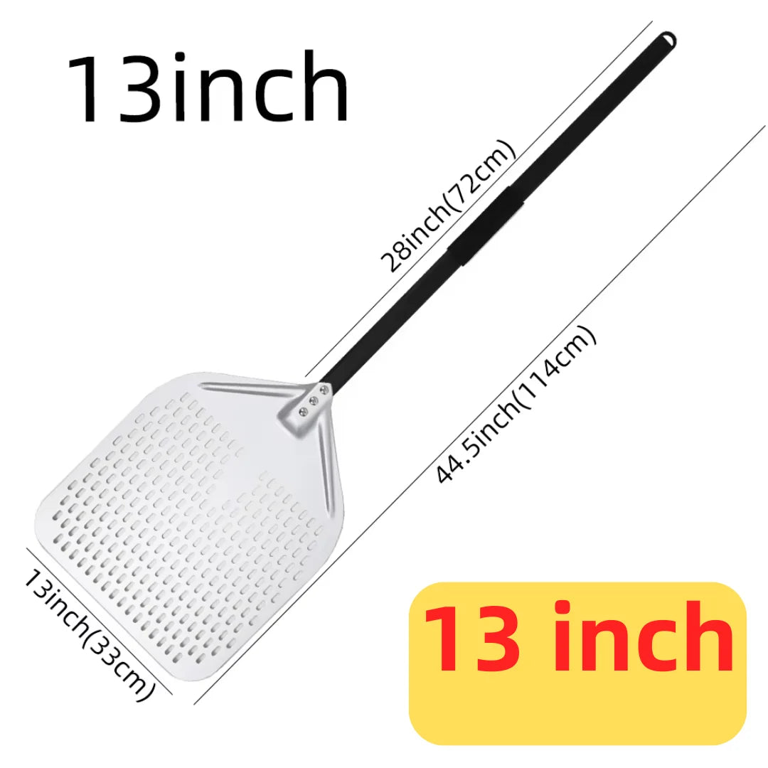 10 12 13 14 Inch Big Pizza Perforated Shovel Paddle Short/Long Handle for Oven Turning Peel Kitchen Utensils Pizza Baking Tools