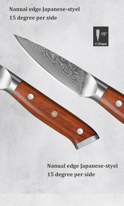 1/2/4 PCS Knives Sets Rosewood Handle 67 Layers Damascus Steel Super Sharp Meat Vegetable  Meat Knives cooking Tools