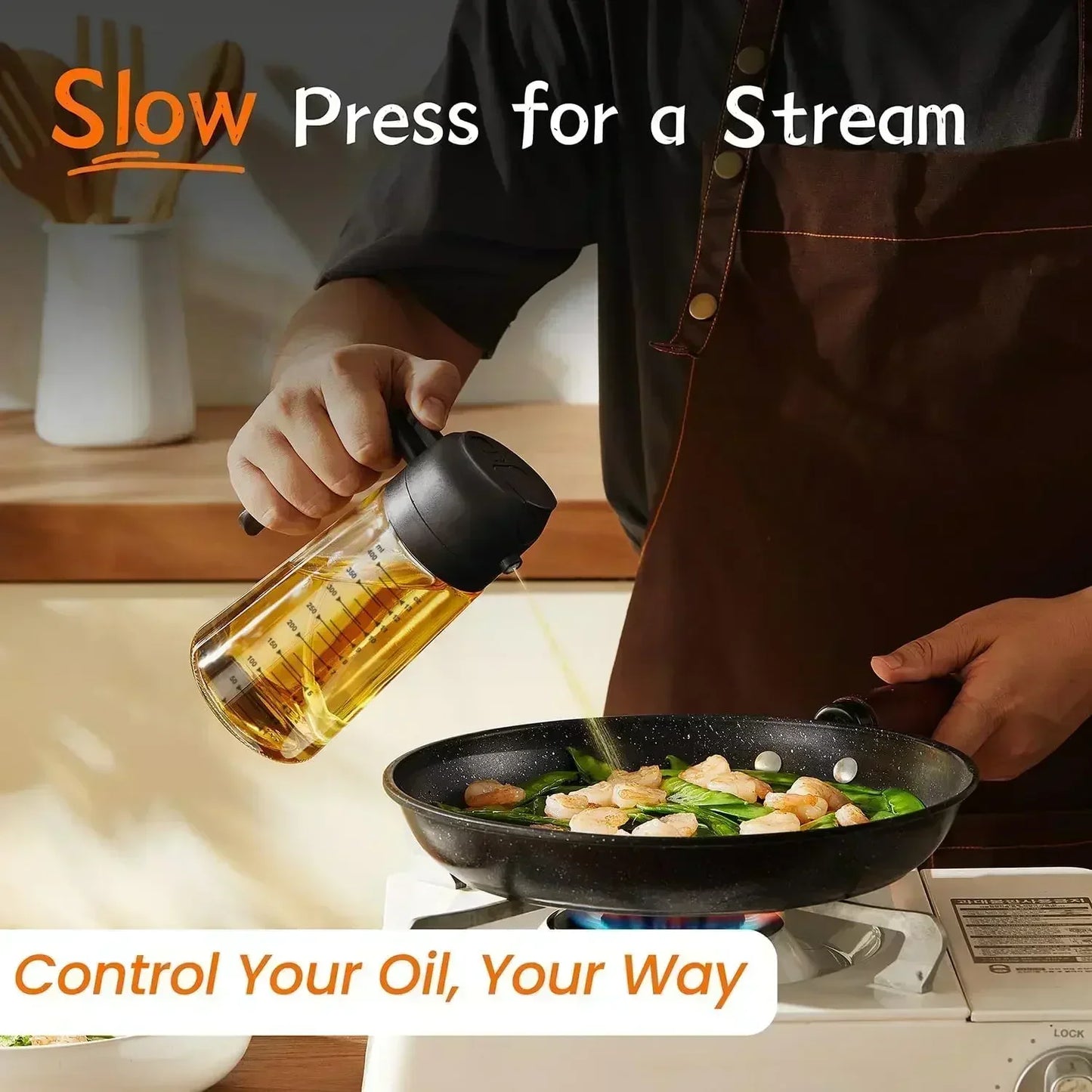 16 oz / 470 ml Oil Spray Bottle BBQ Cooking Olive Oil Sprayer Plastic Baking Oil Spray Empty Bottle Vinegar Bottle Or Oil brush