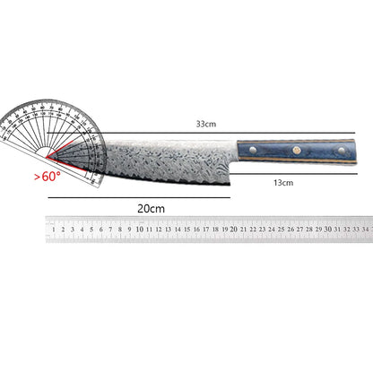 2026 New Damascus Pattern Japanese Kitchen Knife - High Hardness, Sharp Main Chef Knife for Cooks - Wooden Handle Kitchen Knife