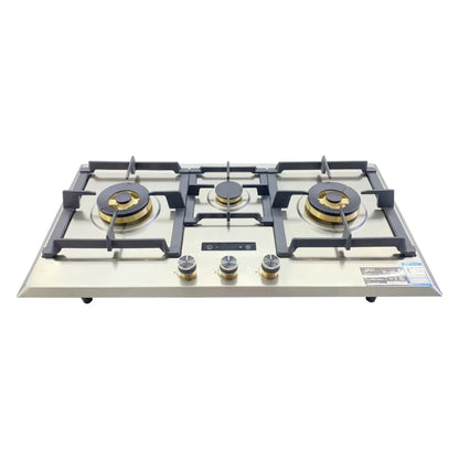 High Quality Built-In Household 3 Burner Stainless Steel Gas Stove with Battery Ignition and Flameout Protection