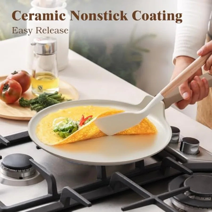 20Pcs Pots and Pans Set Nonstick, Ceramic Cookware Set Non Stick, Non-toxic Healthy Kitchen Cooking Set, Induction Compatible,