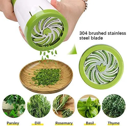Manual Herb Grinder Spice Mill Parsley Shredder Chopper Vegetable Cutter Coriander Mincer Chili and Cilantro Kitchen Tool Gadget