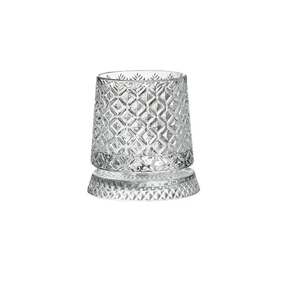 280ml Rotating Whiskey Glass Crystal Rum Glass Cocktail Party Drinking Gift Creative Crystal Premium Beer Glass