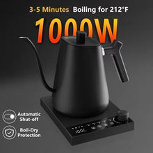 110V 220V 1000W Premium Stainless Steel Ultra-Fast Hot Water Boiler 40-100℃ 600ML Electric Gooseneck Pour Over Coffee Kettle