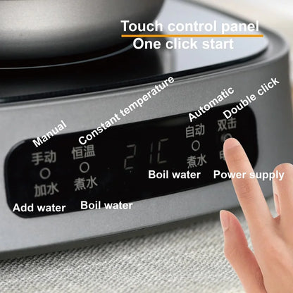 1350W Electric Kettle Fully Auto Bottom Pumping Quick Boiling Kettle Tea Maker Office Glass Temperature Control Teapot 1000ml