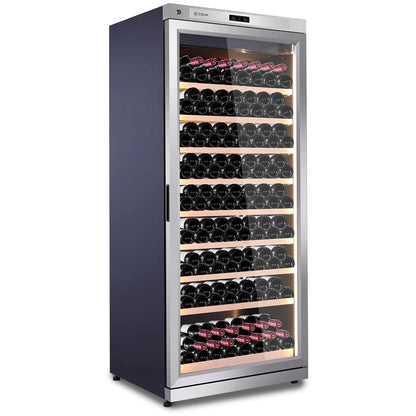 357L Wine Cooler Refrigerator Stainless Steel Wine Cabinet Intelligent Cellar for Red/White Wine Champagne Cocktail Liquor