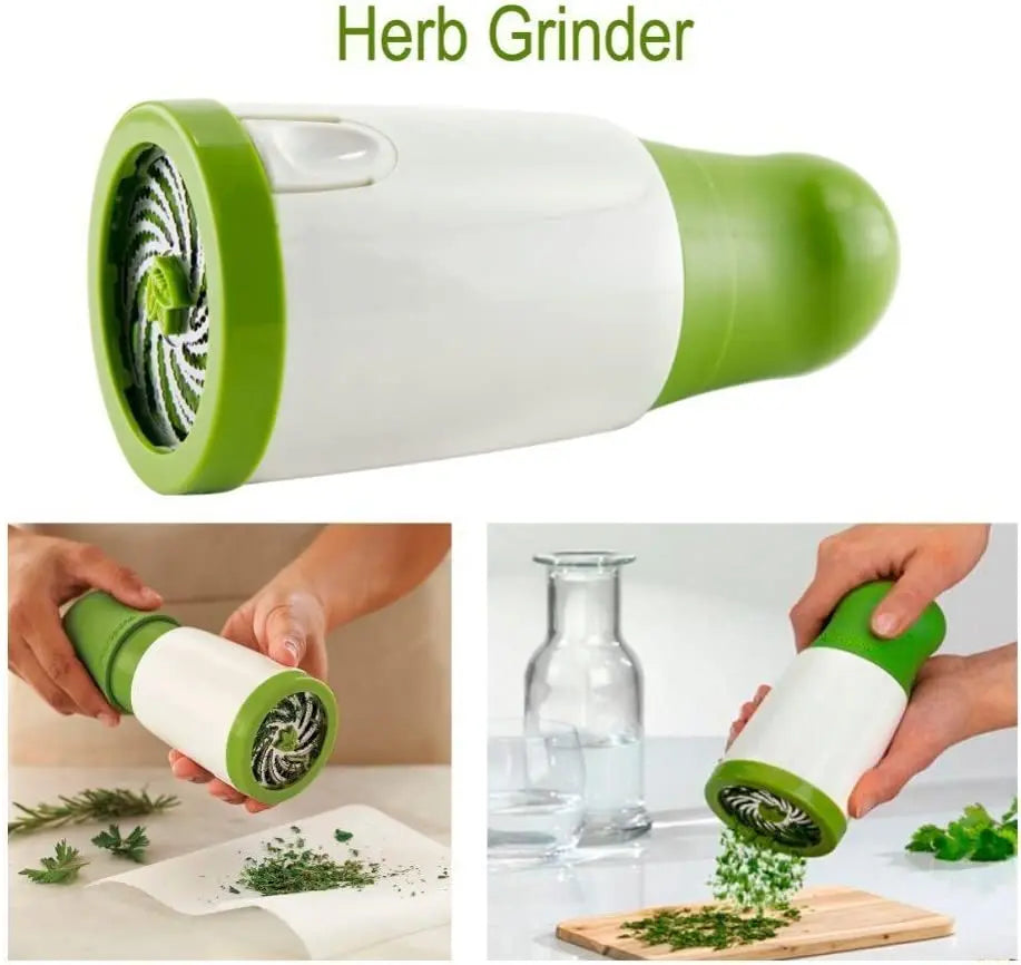 Manual Herb Grinder Spice Mill Parsley Shredder Chopper Vegetable Cutter Coriander Mincer Chili and Cilantro Kitchen Tool Gadget