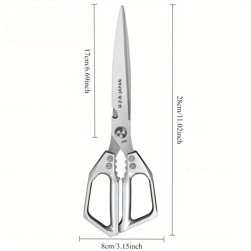 Extended Stainless Steel Kitchen Scissors Heavy-duty Barbecue Scissors Steak Shears,Multi-purpose Chicken Bone Scissors