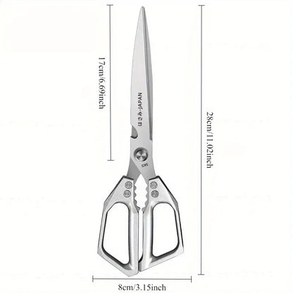 Extended Stainless Steel Kitchen Scissors Heavy-duty Barbecue Scissors Steak Shears,Multi-purpose Chicken Bone Scissors