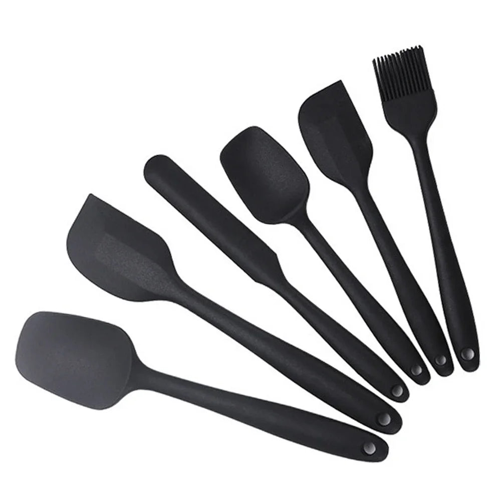 6Pcs Silicone Spatula Set Food Grade Non Stick Heat Resistant Spatulas Turner for Cooking Baking Mixing Baking Tools
