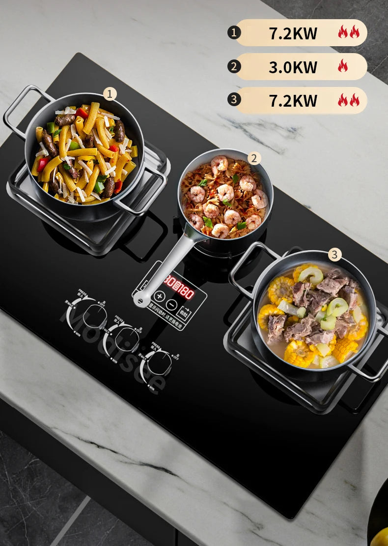 Built In Gas Hob 3 Burner Stove Dual Fuel LPG LNG Fierce Fire 3 Dual-Use Stoves For Household Kitchen High Pressure Fierce Flame