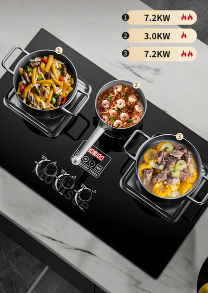 Built In Gas Hob 3 Burner Stove Dual Fuel LPG LNG Fierce Fire 3 Dual-Use Stoves For Household Kitchen High Pressure Fierce Flame
