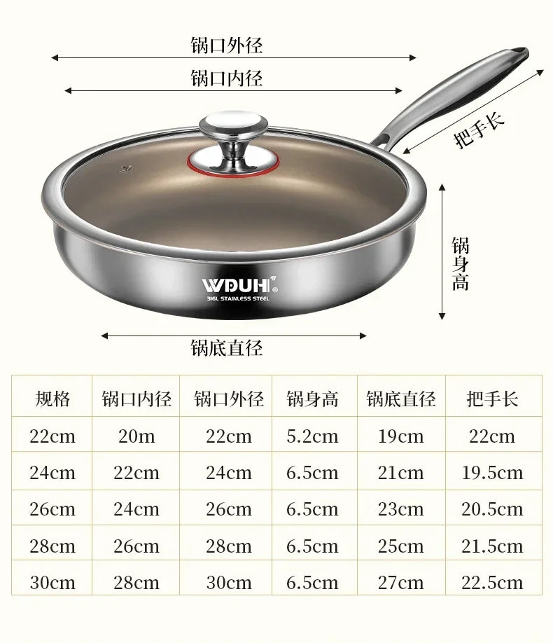 Titanium Pan Non-stick Frying Pan Household Wok Steak Frying Pan Induction Cooker Gas Stove Special  Wok Frying