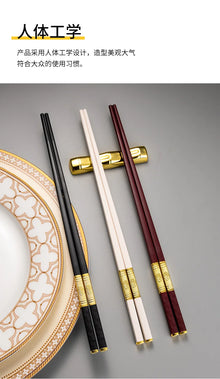 1 Pair Metal Chinese Chopsticks Reusable Square Food Chopsitcks Light Luxury Alloy Chopsticks Hotel Restaurant Alloy Tableware