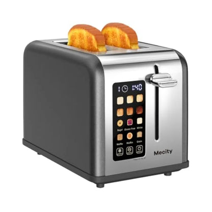 2 Slice Toaster Touch Screen 1.5" Wide Slot Smart Bread Toaster for Bagel Muffin Waffle Gluten Free Breads Timer Defrost Reheat