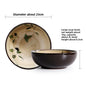 Bamboo Leaf Ceramic Tableware Set Japanese Rice Bowl Large Soup Noodle Bowl Retro Underglaze Hand Painted
