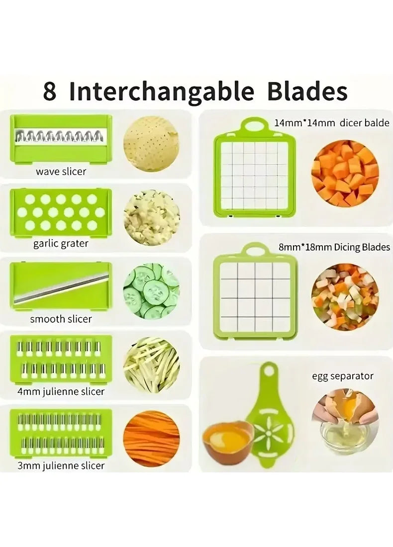 Multifunctional 5 In 1 Handheld Food Chopper Vegetable Slicer Dicer Grater Portable Kitchen Veggie Cutting Prep Tool