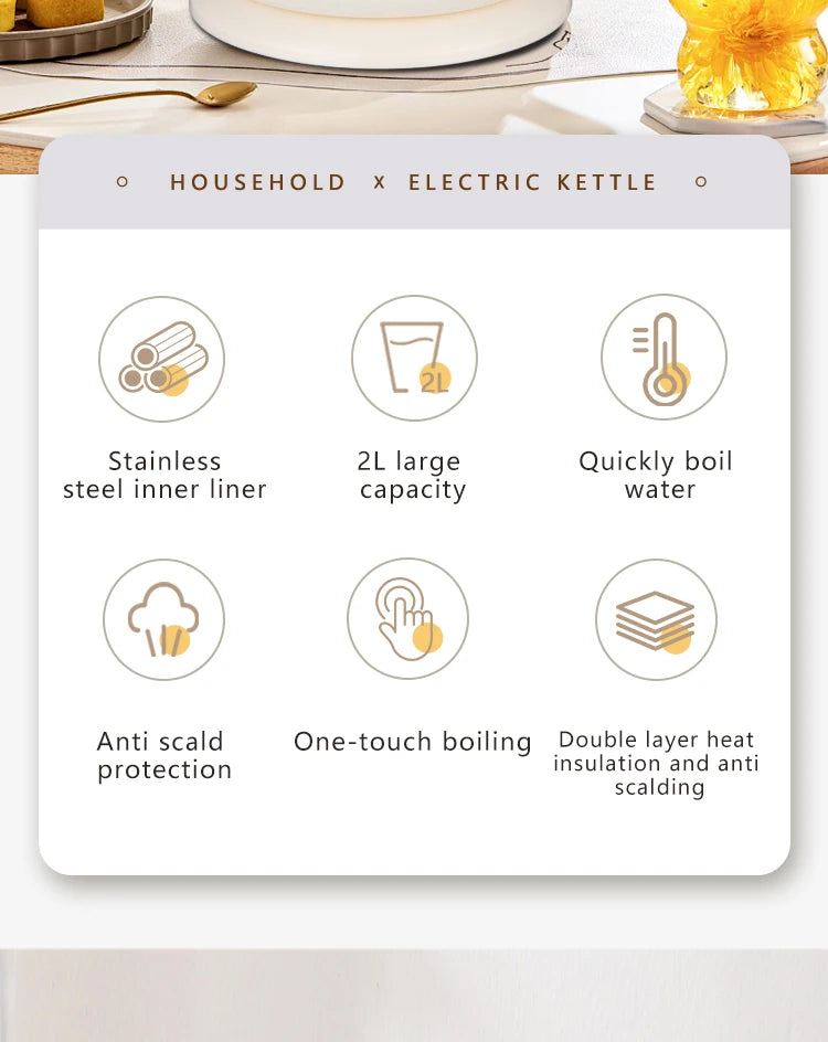 GELAIBO electric kettle mechanical thermometer shows the temperature, high-quality temperature control, European-style fashion s