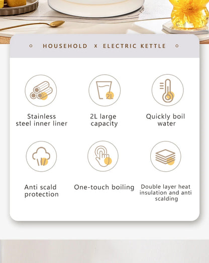 GELAIBO electric kettle mechanical thermometer shows the temperature, high-quality temperature control, European-style fashion s