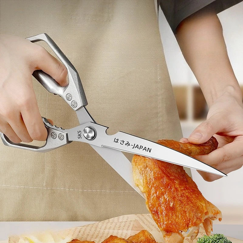 Extended Stainless Steel Kitchen Scissors Heavy-duty Barbecue Scissors Steak Shears,Multi-purpose Chicken Bone Scissors