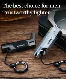 New Metal Cigar Lighter Windproof Flame Turbo Lighter Welding Torch Butane Gas Cigar Lighters Gift Spray Gun Kitchen Outdoor BBQ