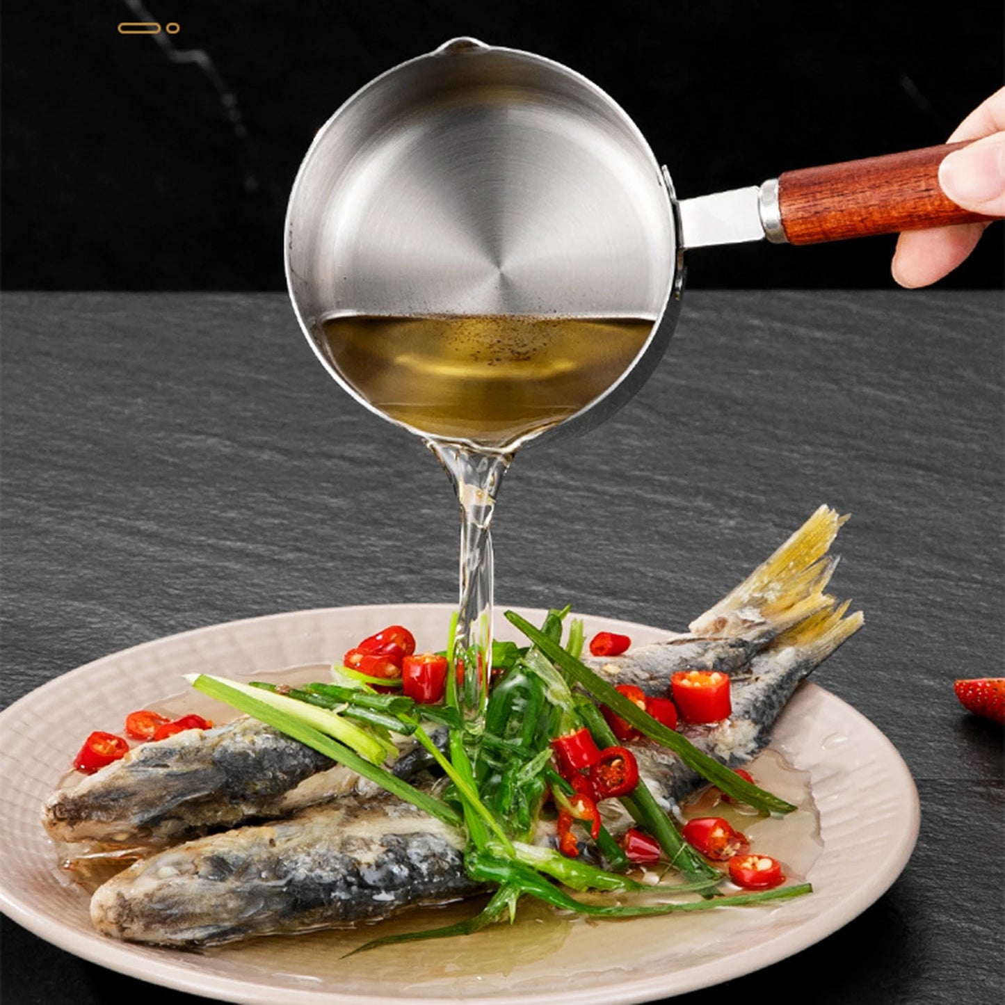 304 Stainless Steel Mini Soup Pot with Wooden Handle Condiment Sauce Pan Small Saucepan for Making Sauces Heating Milk Kitchen
