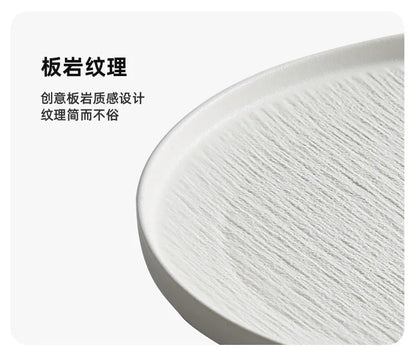 Black and white ceramic tableware, plates, plates, household eating bowls, soup bowls, high-end luxury Japanese tableware sets.