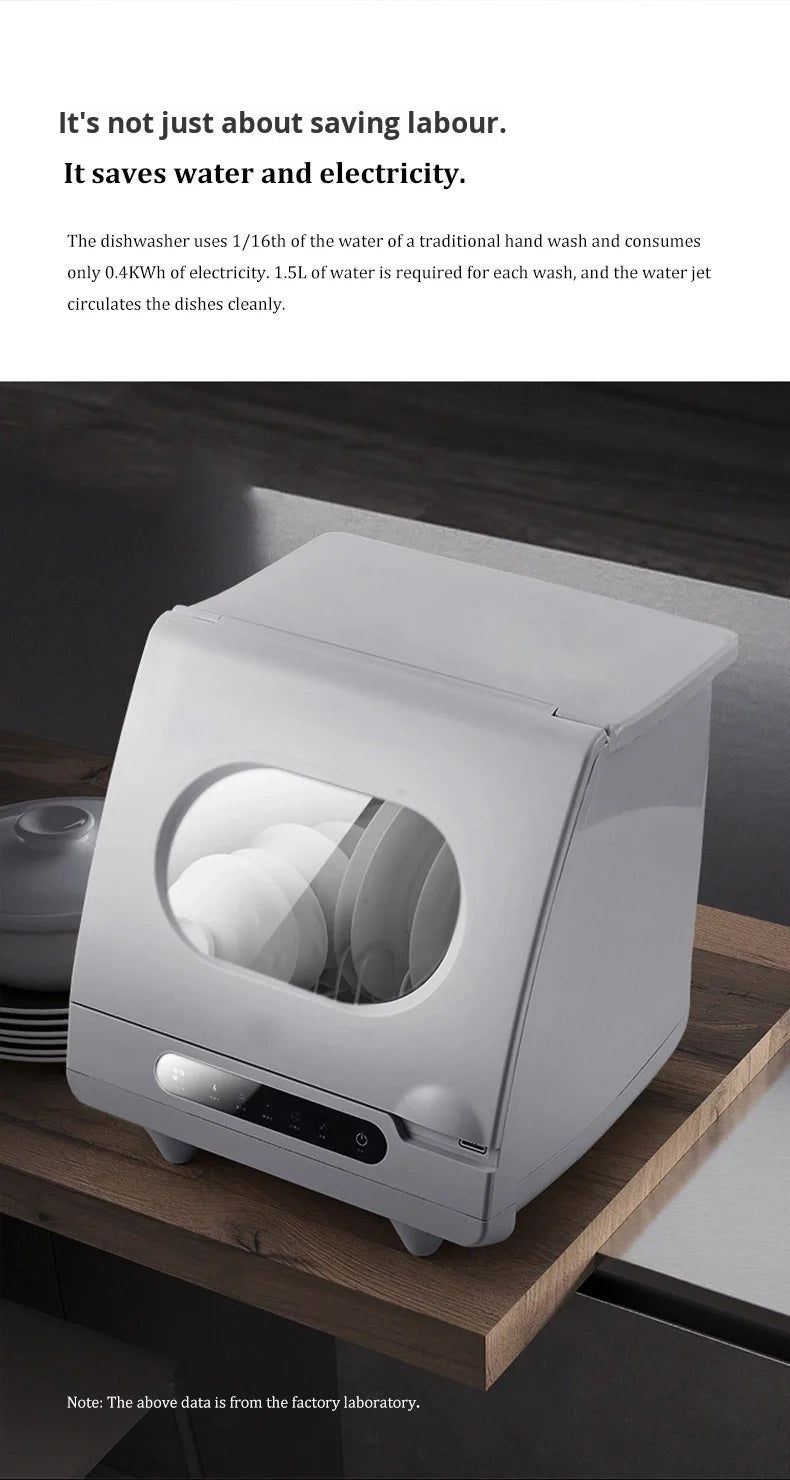 Customizable Smart Built-in Mini Dishwasher Fully Automatic 4 Sets Capacity Class Energy Efficient Easy Install for Household