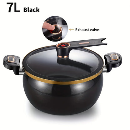 1 Piece of Fat Daddy Micro Pressure Cooker, 7L Large Capacity, 26cm, Suitable for Home Use, Multi-Functional Non-Stick Pot for Stewing and Cooking Soup, Compatible with Induction Cookers and Gas Stoves