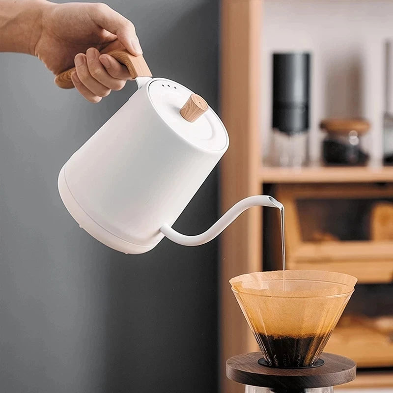 110V/220V Electric Kettle 800ml Hand Brew Coffee Pot Gooseneck Jug Slender Mouth Teapot 304 Stainless Steel Liner Kettle 1000W
