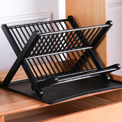 Dish Drying Rack Plates Pan Fold Shelf Plastic Kitchen Organizer Holder Dish Rack Sink Draining Bowl Storage Stand