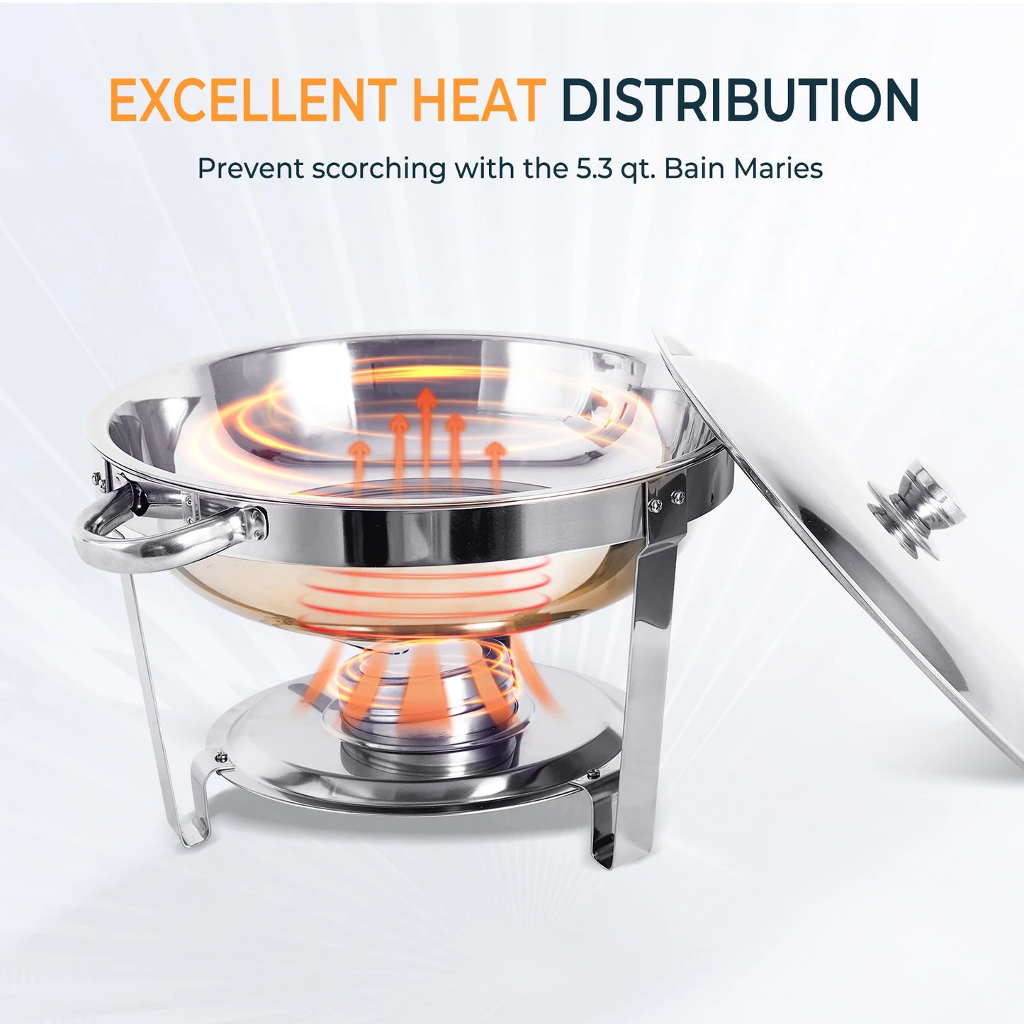 1/2/4 Pack Stainless Steel Chafing Dish Buffet Set 5L Round Chafers Buffet Food Warmers BBQ Party 316 For Parties Events Wedding
