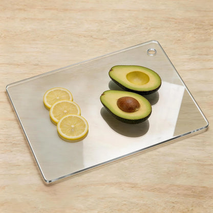 Kitchen cutting board, 15.3 * 11.8 inch transparent black cutting board with hanging holes, non slip cutting board for cooking,