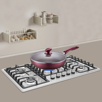 5-Burner Gas Cooktop Scratch Resistance Stainless Steel Gas Stove Simple Control for Home Kitchens/Restaurants/Hotels