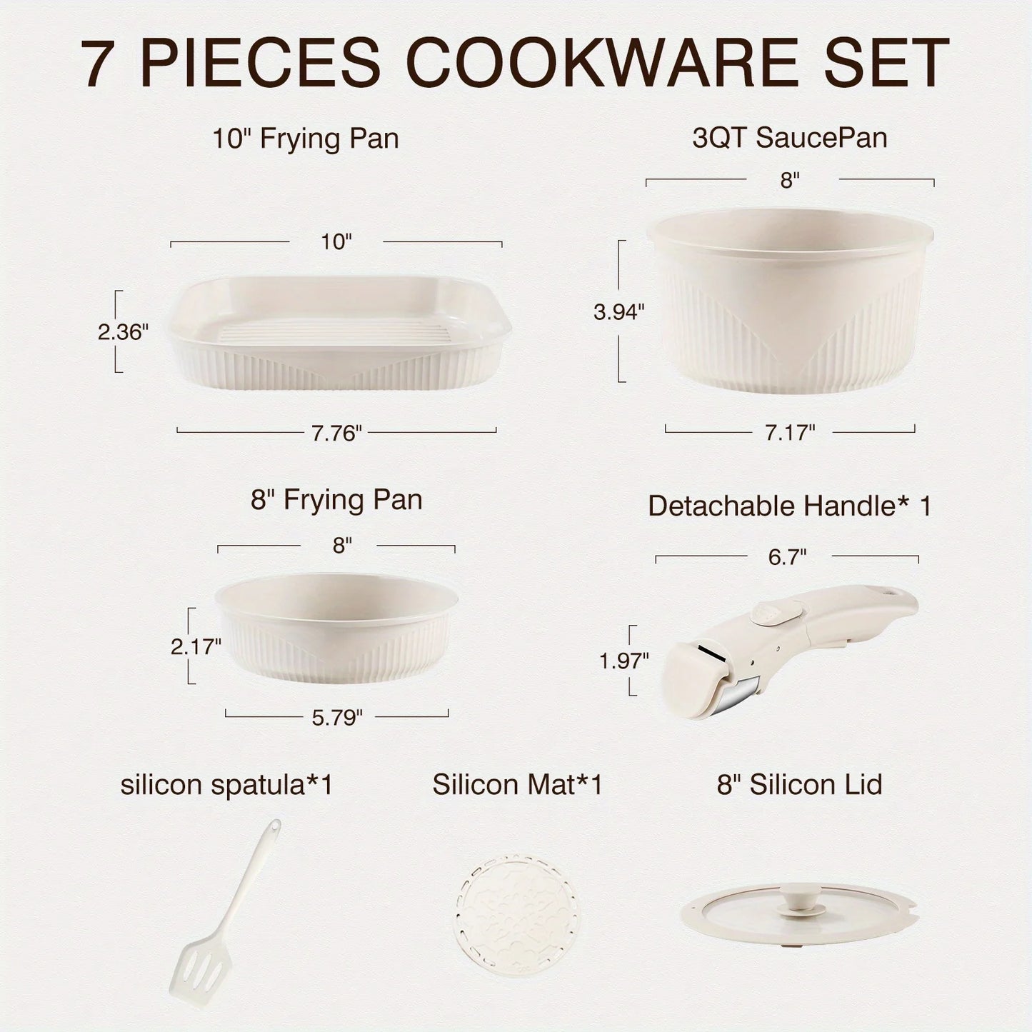24pcs/7pcs/5pcs Cookware Set Non-Stick Pots & Pans Induction-Ready Kitchen Cookware Set Includes Skillet/Frying Pan/Soup Pot/Ste