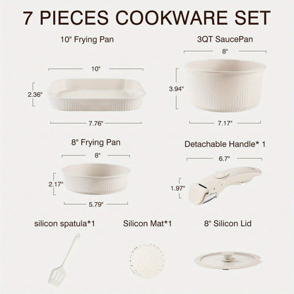 24pcs/7pcs/5pcs Cookware Set Non-Stick Pots & Pans Induction-Ready Kitchen Cookware Set Includes Skillet/Frying Pan/Soup Pot/Ste