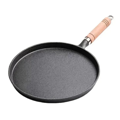 26cm Cast Iron Frying Pan, Uncoated Non-stick Crepe Maker Steak Pot for Gas Induction Cooker Kitchen