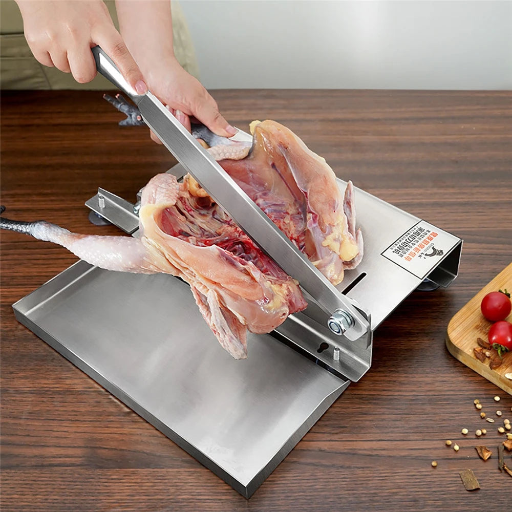Commercial Manual Frozen Meat Slicer Bone Cutting Tool Stainless Steel Minced Lamb Bone Meat Cutter Chicken Duck Fish Cutting